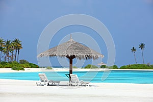 Parasols on Maldives beach