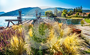 Paratico and Sarnico on the Lago d Iseo in Italy photo