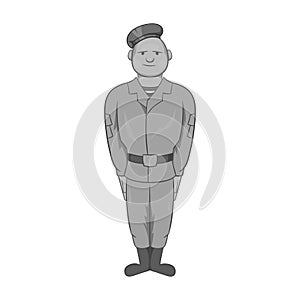Paratrooper icon, black monochrome style
