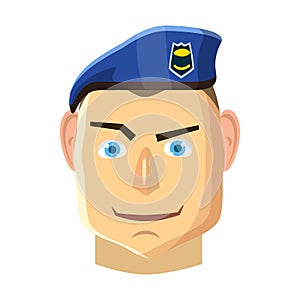 Paratrooper icon, cartoon style