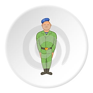 Paratrooper icon, cartoon style