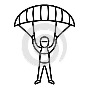 Paratrooper icon, outline style