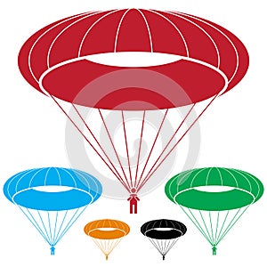 Paratrooper Parachute SkyDiving Man Icon