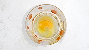 Parboiled egg in vintage glass