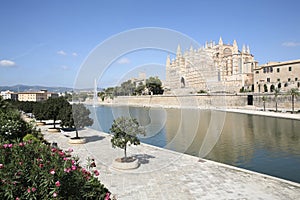 Parc de la Mar, Palma de Mallorca Cathedral, Mallorca, Spain photo