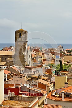 Parc del Castell has a magnificent view of the village of Malgrat de Mar. photo