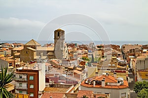 Parc del Castell has a magnificent view of the village of Malgrat de Mar. photo