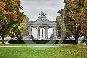 Parc du Cinquantenaire - Jubelpark in Brussels. Belgium