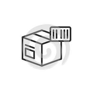 Parcel barcode line icon