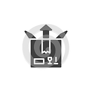 Parcel box send vector icon