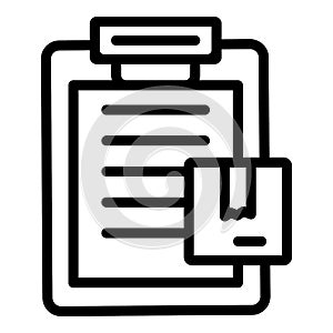 Parcel check icon outline vector. Fill form