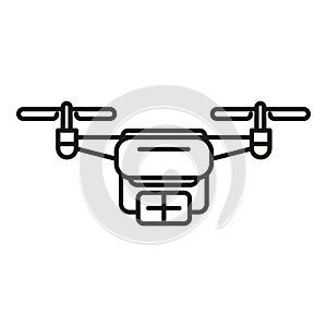 Parcel drone delivery icon outline vector. Smart digital tech