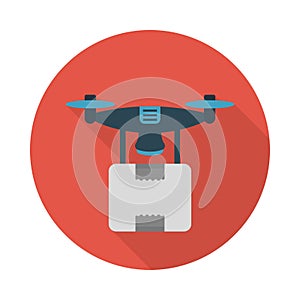 Parcel drone vector flat color icon