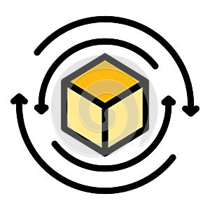 Parcel export icon vector flat