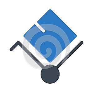 Parcel glyph colour vector  icon