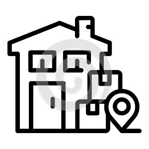 Parcel house icon outline vector. Export box
