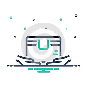 Mix icon for Parcel, courier and order