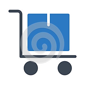 Parcel glyph colour vector  icon