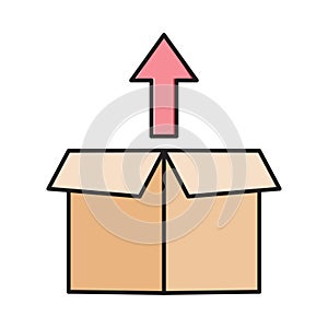 Parcel vector flat color icon