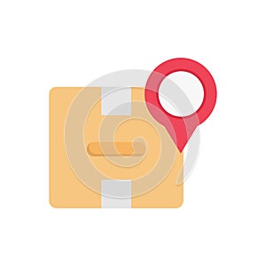 Parcel vector flat color  icon