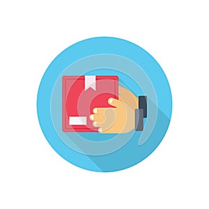 Parcel vector flat colour icon