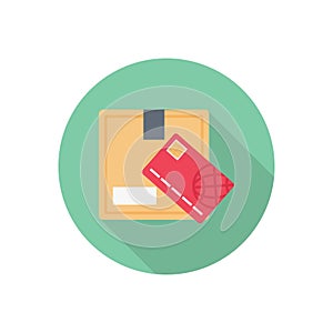 Parcel vector flat colour icon