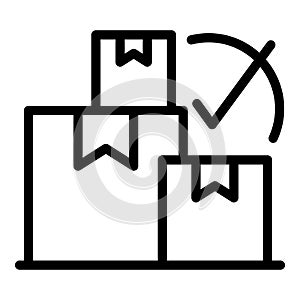 Parcel order icon outline vector. Fill form