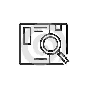 Parcel overview, icon in line design. Parcel, overview, shipment, delivery, package, tracking, status on white photo