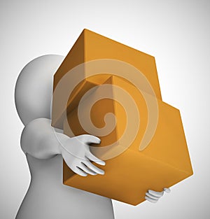 Parcel or package delivery depicts distributing Postal Services  or freight - 3d illustration