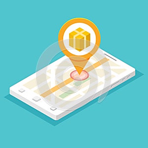 Parcel, Package tracking online app concept.