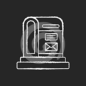 Parcel post chalk white icon on black background