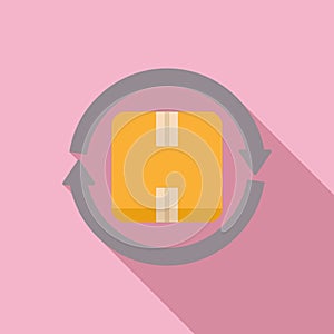 Parcel return icon flat vector. Service delivery