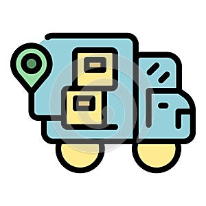 Parcel tracking icon vector flat