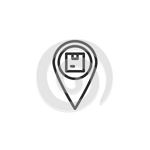 Parcel tracking line icon