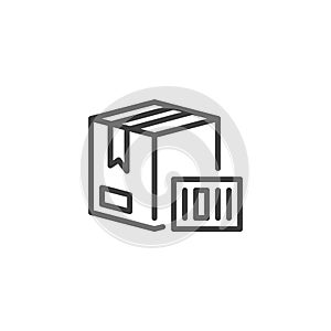 Parcel tracking line icon
