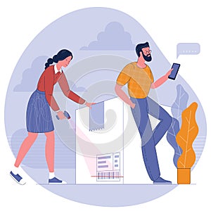 Parcel tracking services concept.