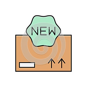 Parcel vector flat color icon