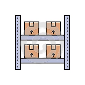 Parcel vector flat color icon