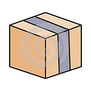 Parcel vector flat color icon