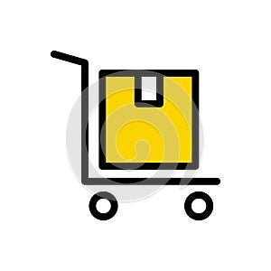 Parcel vector flat color icon