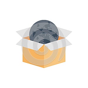 Parcel vector flat color icon