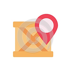 Parcel vector flat colour icon