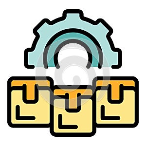 Parcel work gear icon vector flat