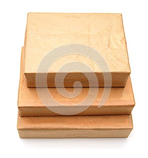Parcel wrapped with brown paper