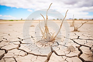 a parched, cracked earth in a drought-stricken area