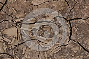 Parched earth dried up land river bed