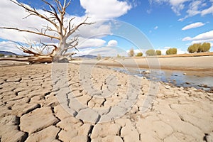 a parched riverbed due to drought