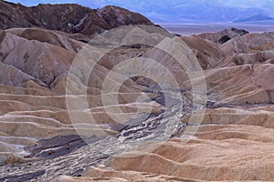 Parched riverbed on erosional landscape