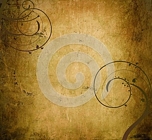 Parchment background dark swirls