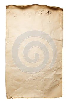 Parchment for baking culinary. Brown baking paper sheet. Isolated with clipping path